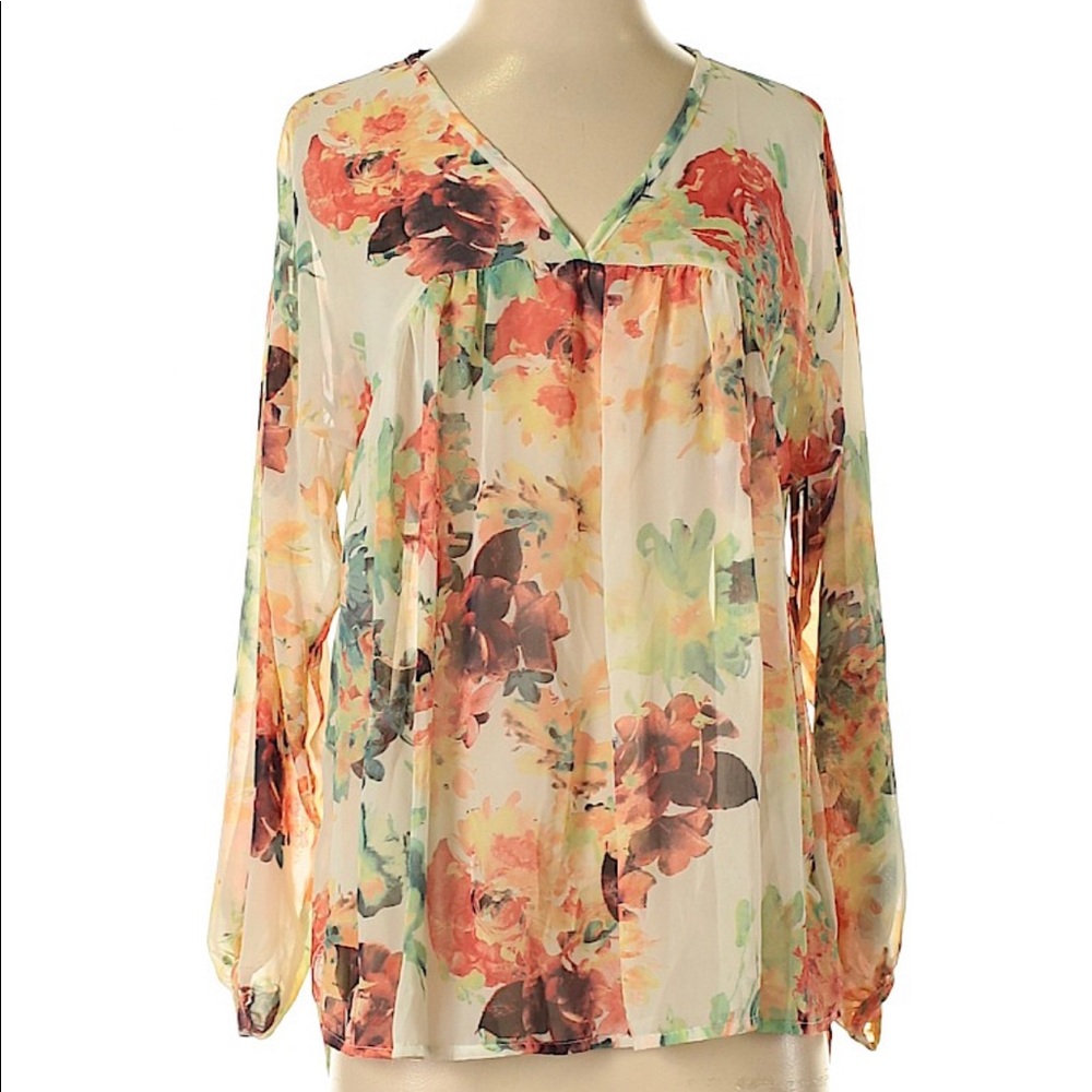 Altar’d State Floaty sheer long sleeve floral